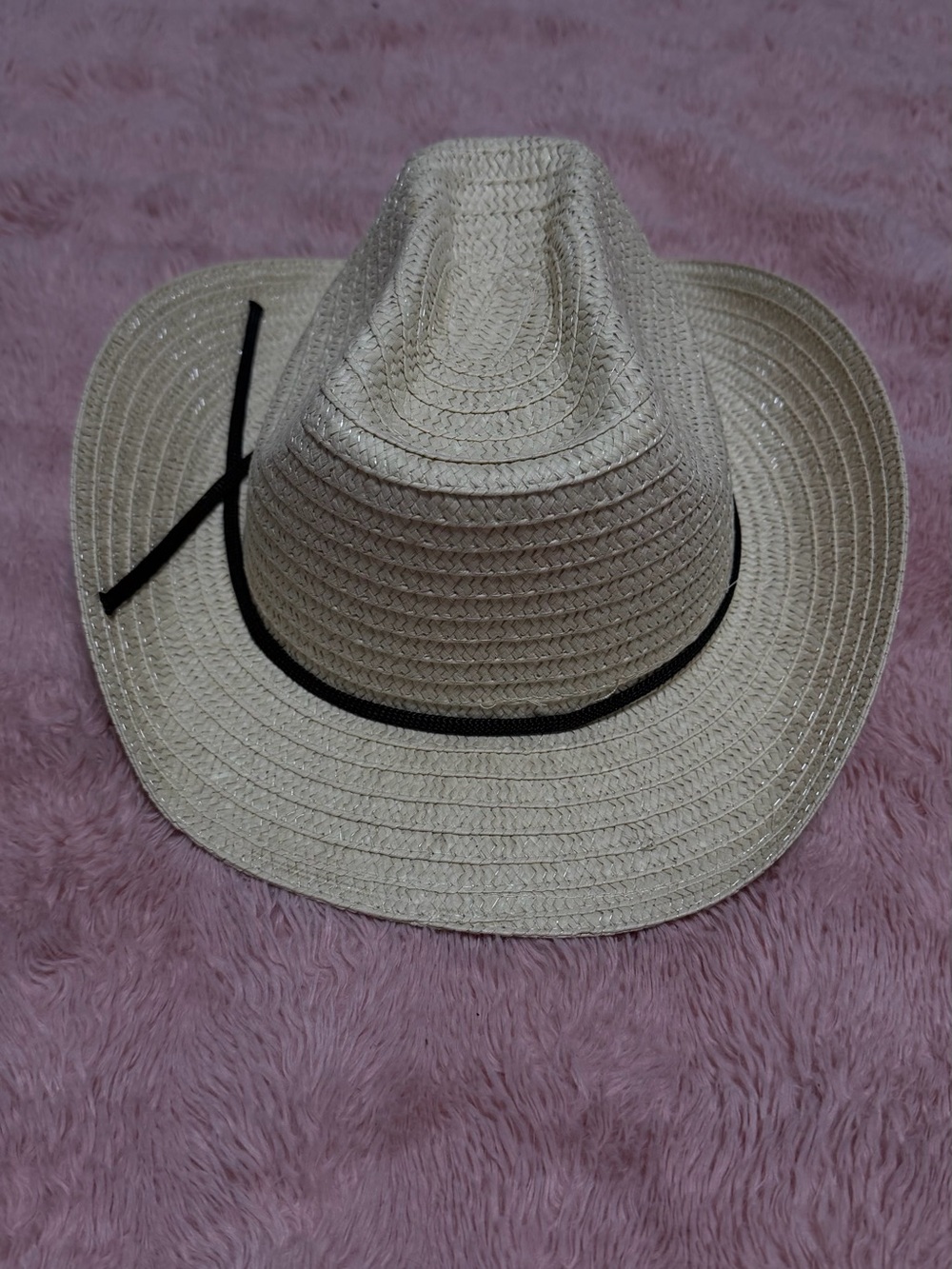 Men's Straw Cowboy Hat with Black Band - Natural - Picture 2 of 3